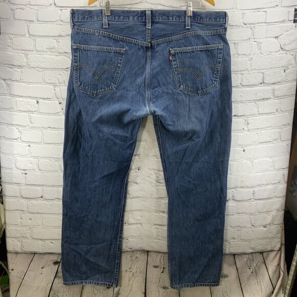 Levi’s Original 501 Straight Leg Button Fly Blue Jeans Mens Sz 44 x 30 - Picture 11 of 13
